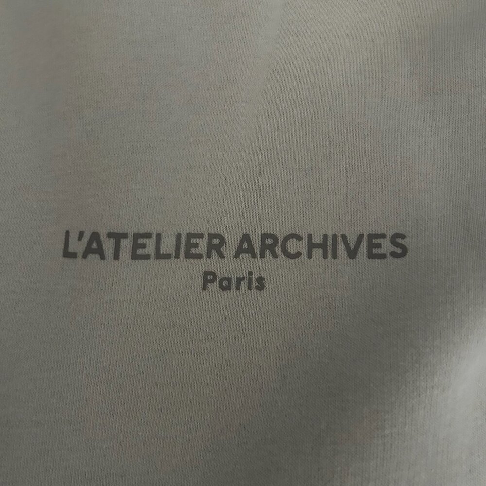 NWOT H&M Men's L'atelier Archives Hoodie, Beige, size S - Picture 2 of 11